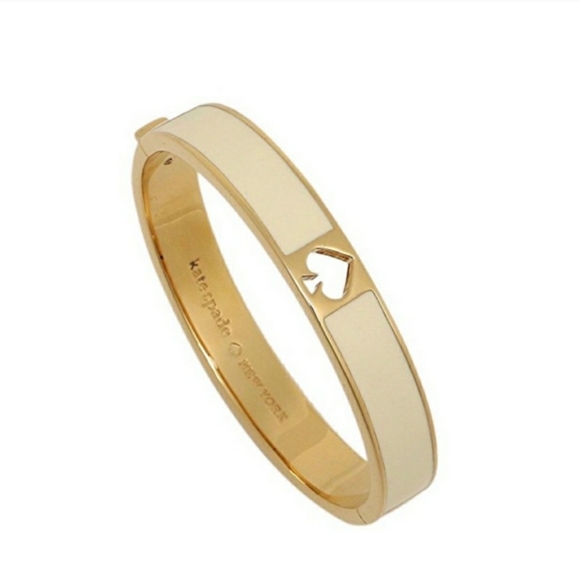 Kate Spade | White/Gold Hole Punch Bangle Bracelet - Picture 3 of 6